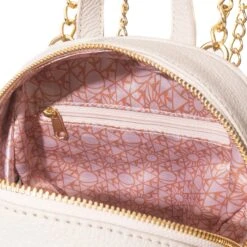 Women's Leather Mini Backpack -Fashion Clothing Store Playboy MTMooreWomen sLeatherMiniBackpack Cream 03