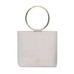 Women's Leather Ring Clutch -Fashion Clothing Store Playboy MTMooreWomen sRingClutch Cream 02