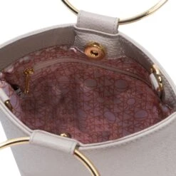 Women's Leather Ring Clutch -Fashion Clothing Store Playboy MTMooreWomen sRingClutch Cream 05