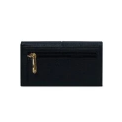 Women's Leather Trifold Wallet -Fashion Clothing Store Playboy MTMooreWomen sTrifoldClutchWallet Black 02