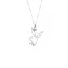 Rabbit Head Playmate Necklace -Fashion Clothing Store Playboy Playmate Wald Necklace Silver 2