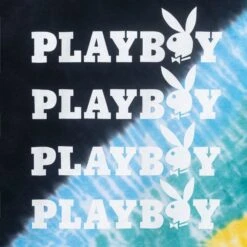 Repeating Masthead Tie-Dye T-Shirt -Fashion Clothing Store Playboy Repeating Masthead T Shirt Black multi 04