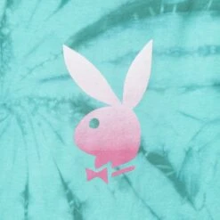 Repeating Masthead Tie-Dye T-Shirt -Fashion Clothing Store Playboy Repeating Masthead T Shirt Green 03