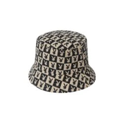 Tile Print Bucket Hat -Fashion Clothing Store Playboy Tile Print Bucket Hat Black 02