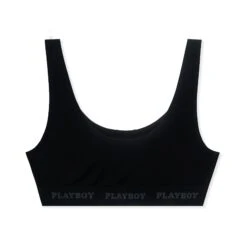 Women's Playboy Sports Bra -Fashion Clothing Store Playboy Womens Sports Bra Black 01
