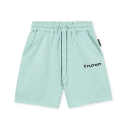Logo Boyfriend Short -Fashion Clothing Store Playboy logo boyfriend shorts Mint 01