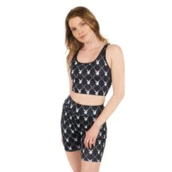 Rabbit Head Cropped Racer Tank -Fashion Clothing Store PlayboyMissguidedRabbitHeadCroppedRacerTank Black 03
