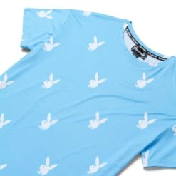 Women's All Over Bunny Tee -Fashion Clothing Store Playboy APO T Shirt Blue 03