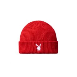 Rabbit Head Knit Beanie Red