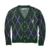 Men's Vintage Argyle Cardigan -Fashion Clothing Store Playboy ClassicCardigan Green 01