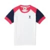 Team Jersey -Fashion Clothing Store Playboy Color Block Sleeve T Shirt Red 01