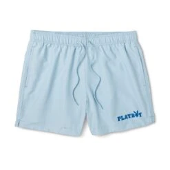 Men's 15" Core Swim Trunks 29 Men's 15" Core Swim Trunks -Fashion Clothing Store Playboy Core Swim Shorts Blue 01
