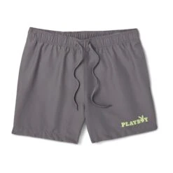 Men's 15" Core Swim Trunks 24 Men's 15" Core Swim Trunks -Fashion Clothing Store Playboy Core Swim Shorts Charcoal 01