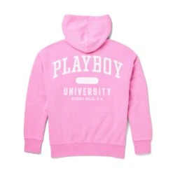 Women's Playboy University Zip Up Hoodie 10 Women's Playboy University Zip Up Hoodie -Fashion Clothing Store Playboy Crest Full Zip Jacket SuperPink 02