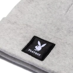 Knit Beanie With Logo Patch -Fashion Clothing Store Playboy Cuff Beanie grey 4 9812f9e8 8896 44f1 918d aa106569b16a