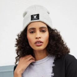 Knit Beanie With Logo Patch -Fashion Clothing Store Playboy Knit Patch Beanie