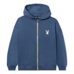 Lifestyle Zip-Up Hoodie -Fashion Clothing Store Playboy Lifestyle Zip Through Hoodie Lt Blue 01 72b06e94 f8e7 45cd aeb5 00274d41df90