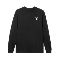 Repeating Masthead Long Sleeve -Fashion Clothing Store Playboy Long Sleeve Black