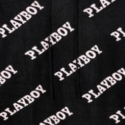 Women's Playboy Masthead Intarsia Knit Hoodie -Fashion Clothing Store Playboy MG Intarsia Knitted Co ord Hoodie Black 03