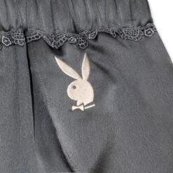 Women's Lounge Satin Cami & Short Set - Grey -Fashion Clothing Store Playboy MG Lounge Satin Cami Short Set Grey 06