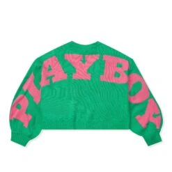 Women's Back Graphic Oversized Knit Sweater 15 Women's Back Graphic Oversized Knit Sweater -Fashion Clothing Store Playboy MG Masthead Sweater Green 02 6f7cbf50 120f 42db a15b c296e1700c60