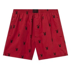 Repeating Rabbit Head Lounge Shorts -Fashion Clothing Store Playboy MavrickBoxerShorts RedBlack 0 a55d304d 5847 4cca 9118 1a2823555d17