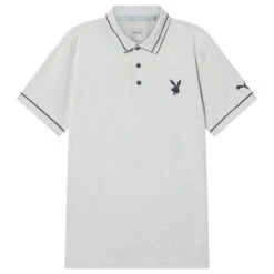 PUMA GOLF TIPPED PERFORMANCE POLO -Fashion Clothing Store Playboy Monarch Golf Polo Gray 01