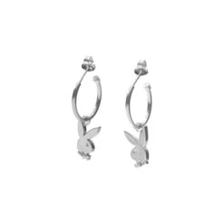 Bunny Huggie Hoops -Fashion Clothing Store Playboy Precious Bunny Huggie hoop Silver 003 0164e96e d720 4a0e 8b0a e1d623001fae