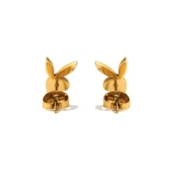 Bunny Stud Earrings 10 Bunny Stud Earrings -Fashion Clothing Store Playboy Precious Bunny StudEarrings Gold 003