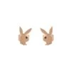 Rabbit Head Stud Earrings Rose Gold -Fashion Clothing Store Playboy RabbitHeadCopperEarings 1