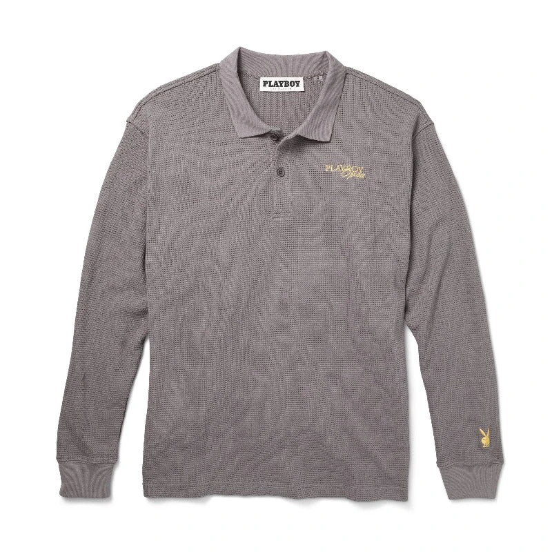 Men's Playboy Open Polo Long Sleeve 3 Men's Playboy Open Polo Long Sleeve