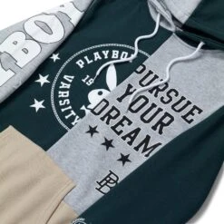 Women's Varsity Hoodie -Fashion Clothing Store Playboy Womens Sweatshirt Green 03