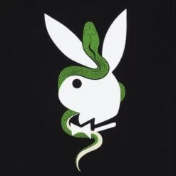 Playboy X The Great Frog T-Shirt -Fashion Clothing Store PlayboyxTGFEntwinedT shirtBlackBackDetail