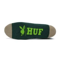 Playboy X HUF Rabbit Head Crew Socks -Fashion Clothing Store RABBIT HEAD CREW SOCK FOREST GREEN SK00682 FOGRN 02