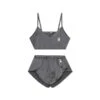 Women's Lounge Satin Cami & Short Set - Grey -Fashion Clothing Store Women sLoungeSatinCami ShortSet Grey