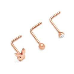 Bunny Nose Studs, 3 Pack -Fashion Clothing Store bunny nose studs rose gold 2
