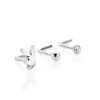Bunny Nose Studs, 3 Pack -Fashion Clothing Store bunny nose studs silver