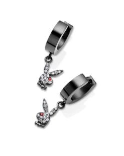 Bunny Huggie Hoop And Dangling Charm Earring -Fashion Clothing Store download 11