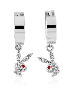 Bunny Huggie Hoop And Dangling Charm Earring -Fashion Clothing Store download 14