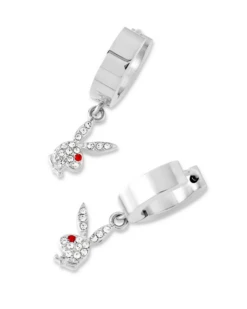 Bunny Huggie Hoop And Dangling Charm Earring -Fashion Clothing Store download 15