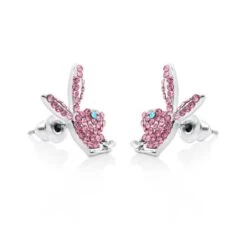 Playboy Bunny Stud Earrings, Multi-colored 3 Pack -Fashion Clothing Store download 4