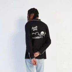 Locals Only Long Sleeve Black Tee -Fashion Clothing Store locals only long sleeve black tee back angle